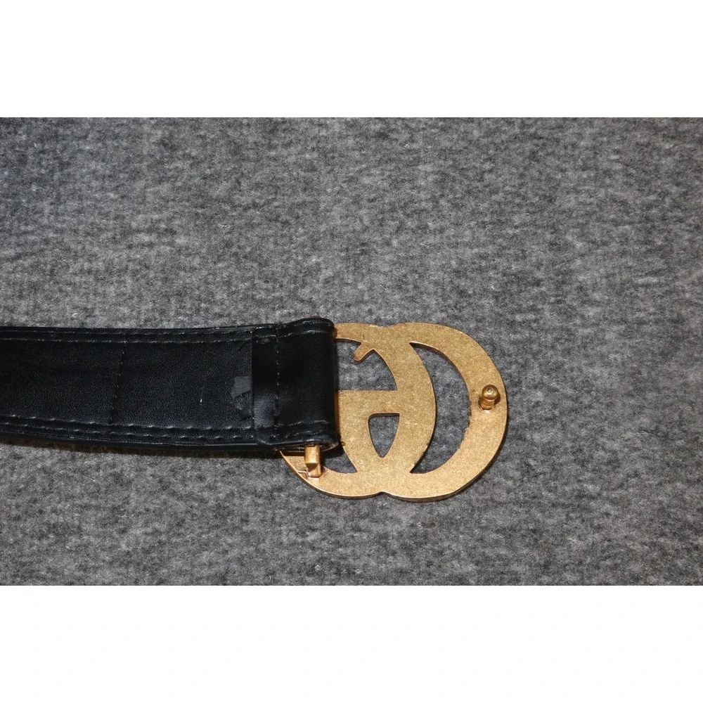 Gucci Green/Red Web Fabric & Leather, GG Logo Buckle Belt Size 44 / 110 cm